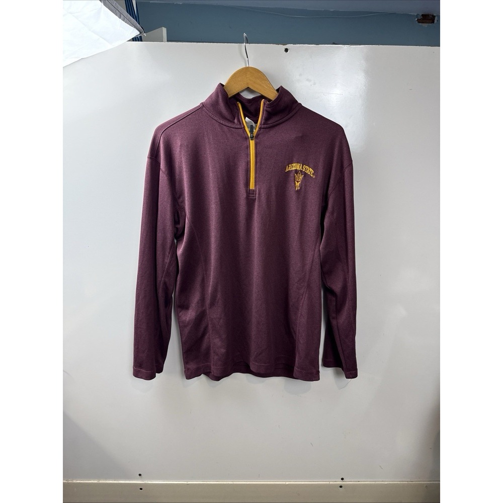 Arizona State 1/4 Zip Sweatshirt Mens L Red NCAA Football Knights Apparel